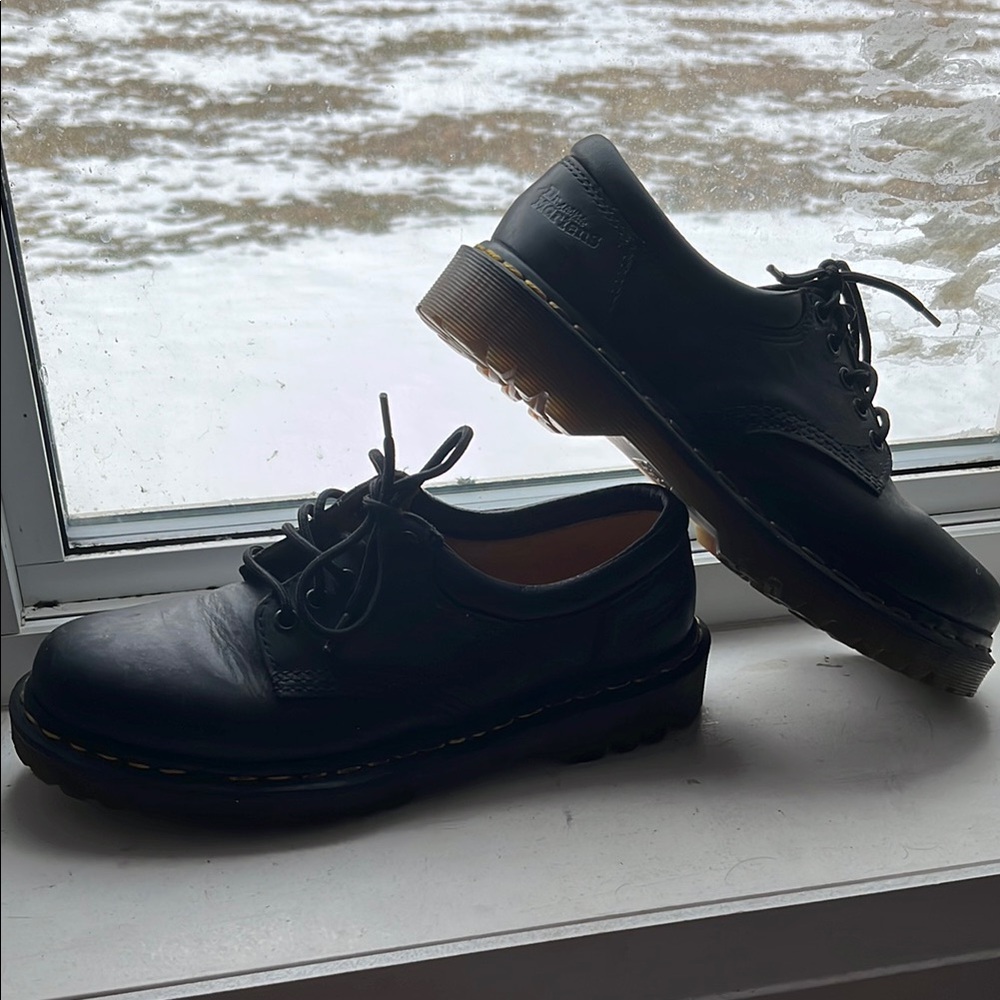 Dr. Martens Black Leather Women Shoes